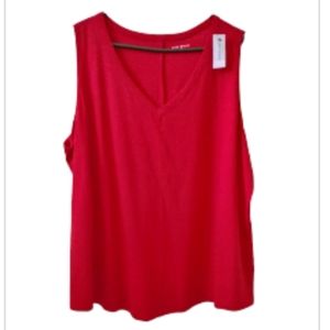 Lane Bryant Red V Neck Tank Top Size 26/28 NWT
